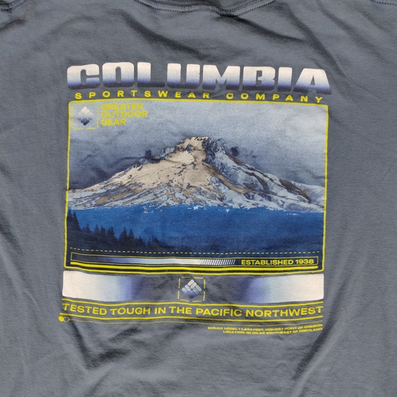 Columbia Mountain Graphic Tee in Slate Blue Large Casual Outdoor Sportswear - Picture 3 of 5